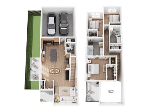 Floor plan for 3 beds, 2.5 baths, 1756 sqft